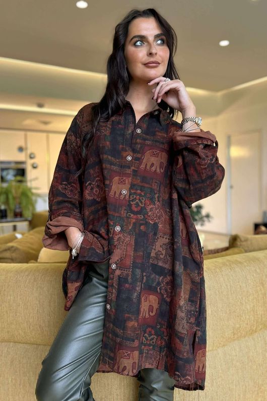 Shangri-La Longline Pocketed Shirt Jacket 3 /30 =